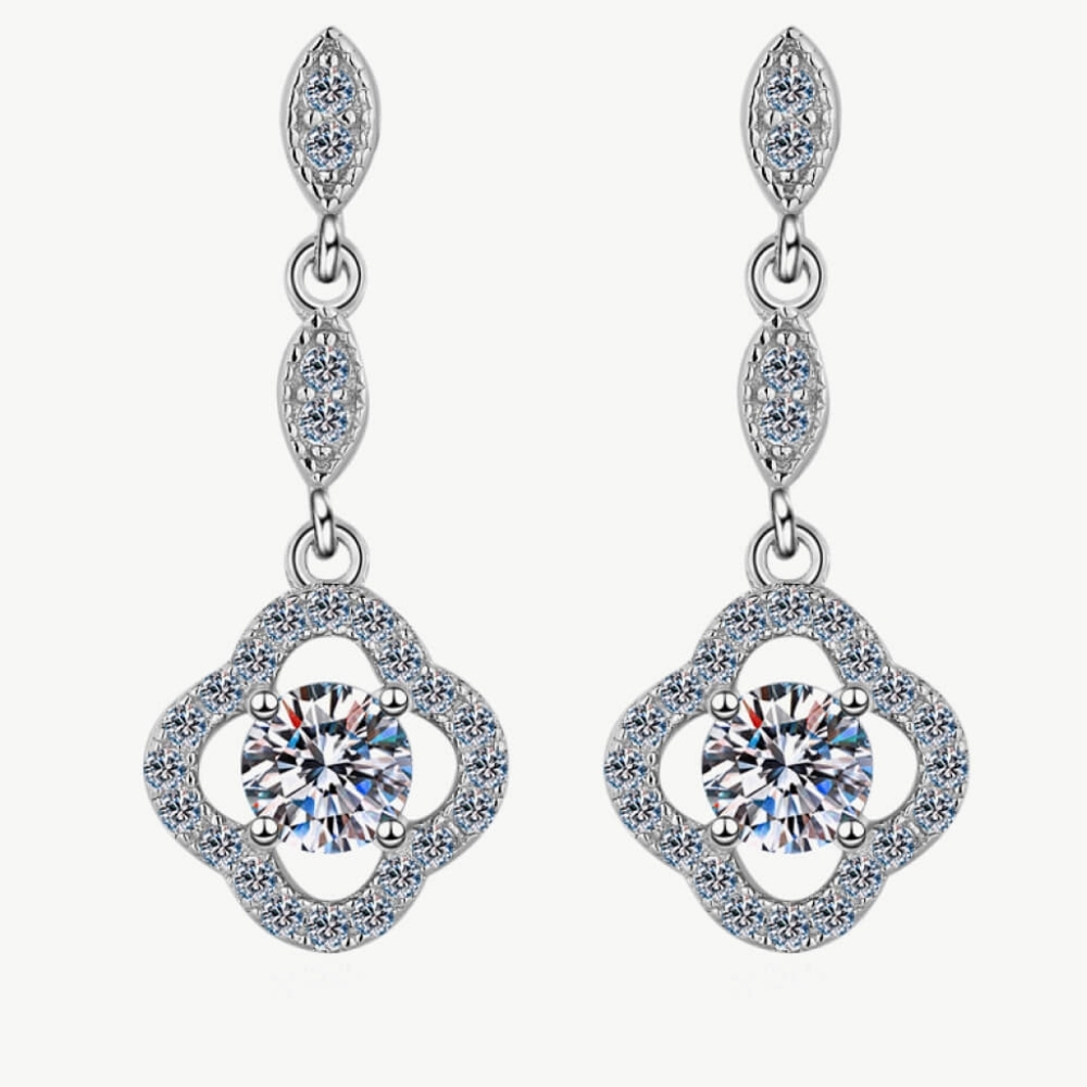 BEAUTIFUL 925 Sterling Silver Moissanite Drop Earrings!